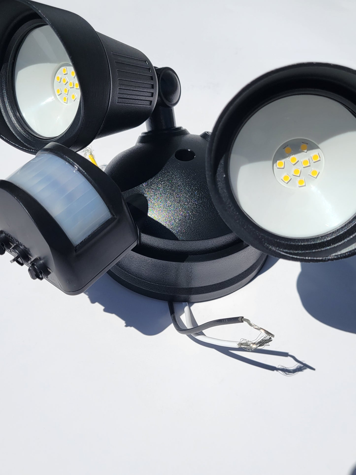 LED Motion Sensor Floodlight | Dual Head 24W | IP65 Outdoor Security Light | 4000K Neutral White | Adjustable Motion Detection & Dusk to Dawn Sensor