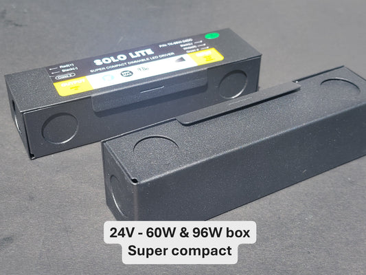 Mini Super Compact Dimmable LED Driver 24V DC 60W and 96W | Metal Box Available | Waterproof Options Available | Modern Sleek Design