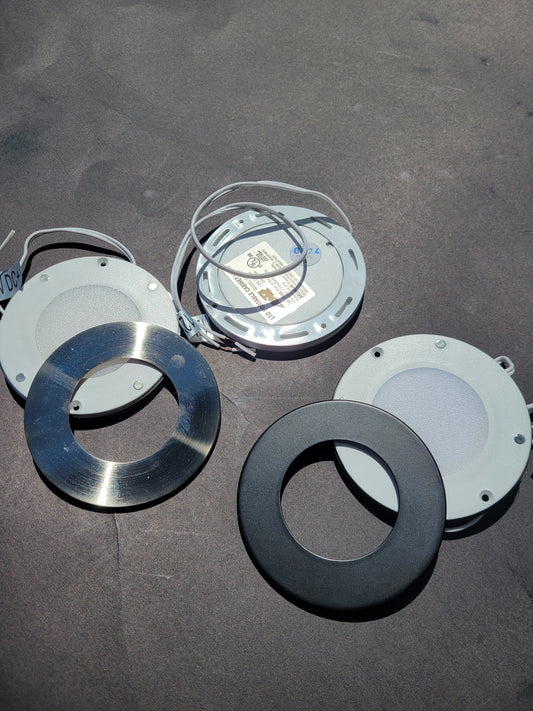 12V LED Under Cabinet Puck Lights 3000K – 2W Each | Magnetic Trim Rings | Sets of 3 or 6 with Driver Included