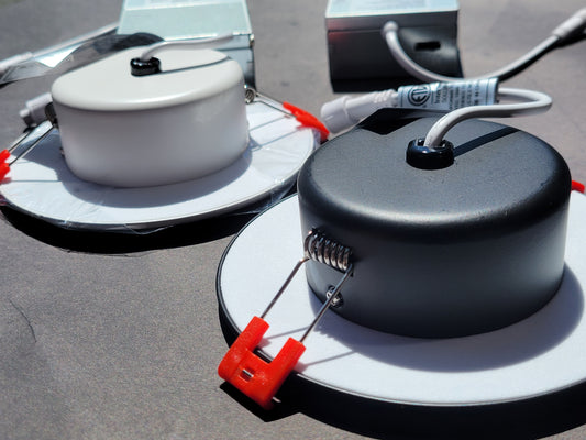 4" LED Steel Gimbal Downlight – 700lm 5CCT Selectable Eyeball Fixture (Black & White) | Power Driver Included