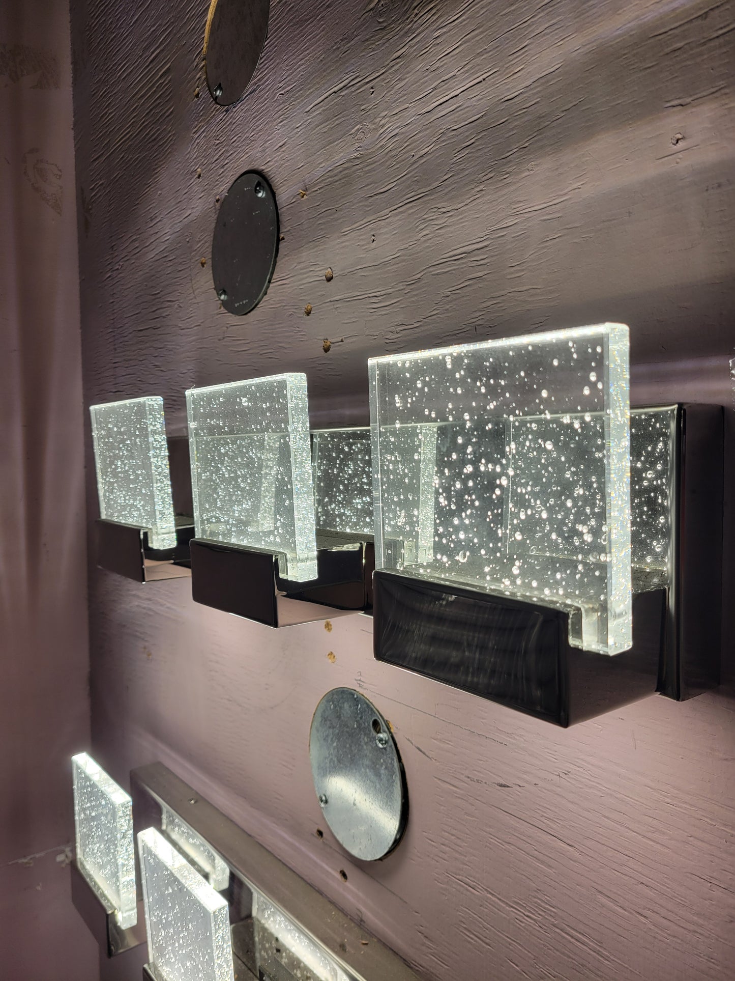 LED Chrome Vanity Light | Bubble Glass Design | 3 or 4 Head | 4000K Neutral White Modern Bathroom Fixture