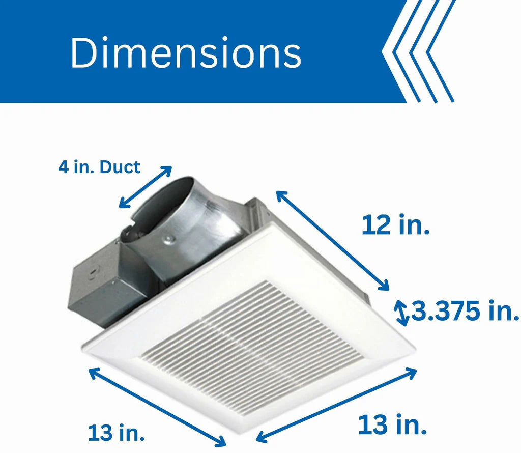 Panasonic FV-0510VS1 WhisperValue® DC Ventilation Fan – Ultra-Quiet, Low-Profile Bathroom Exhaust Fan (50/80/100 CFM)