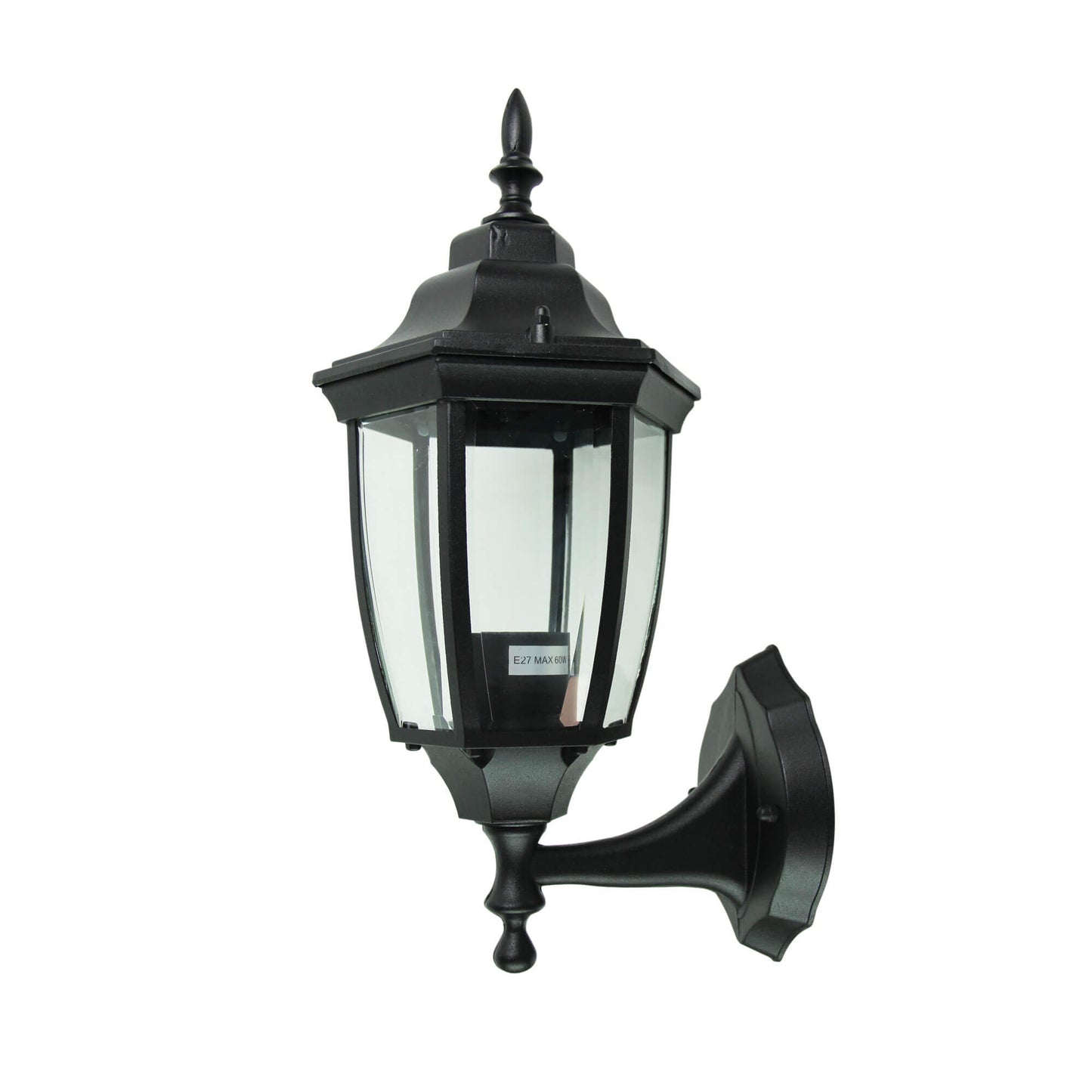 Traditional Hexagon Outdoor Wall Lantern – Up-Hang and Down-Hang Styles | White & Black Finish
