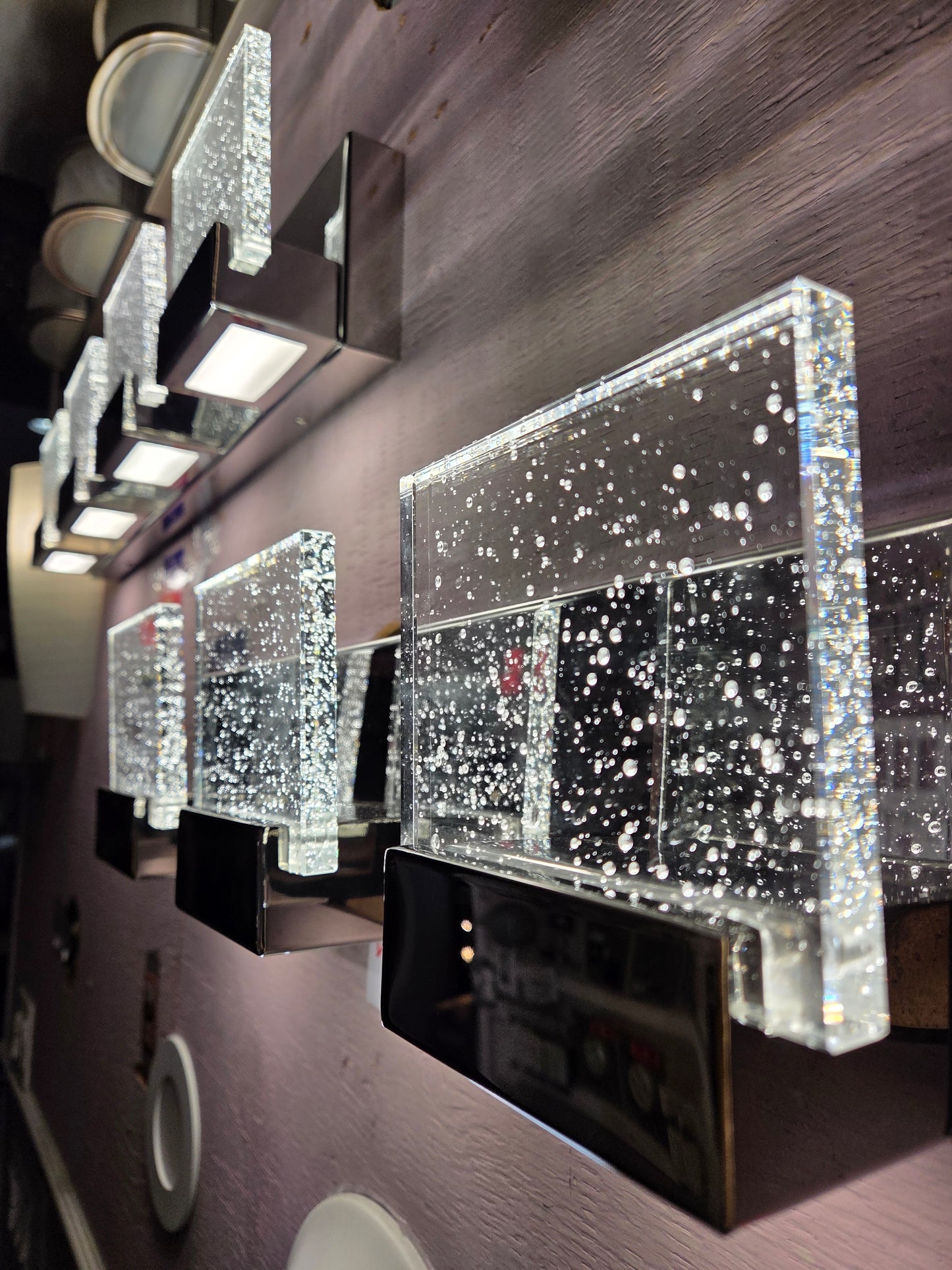 LED Chrome Vanity Light | Bubble Glass Design | 3 or 4 Head | 4000K Neutral White Modern Bathroom Fixture